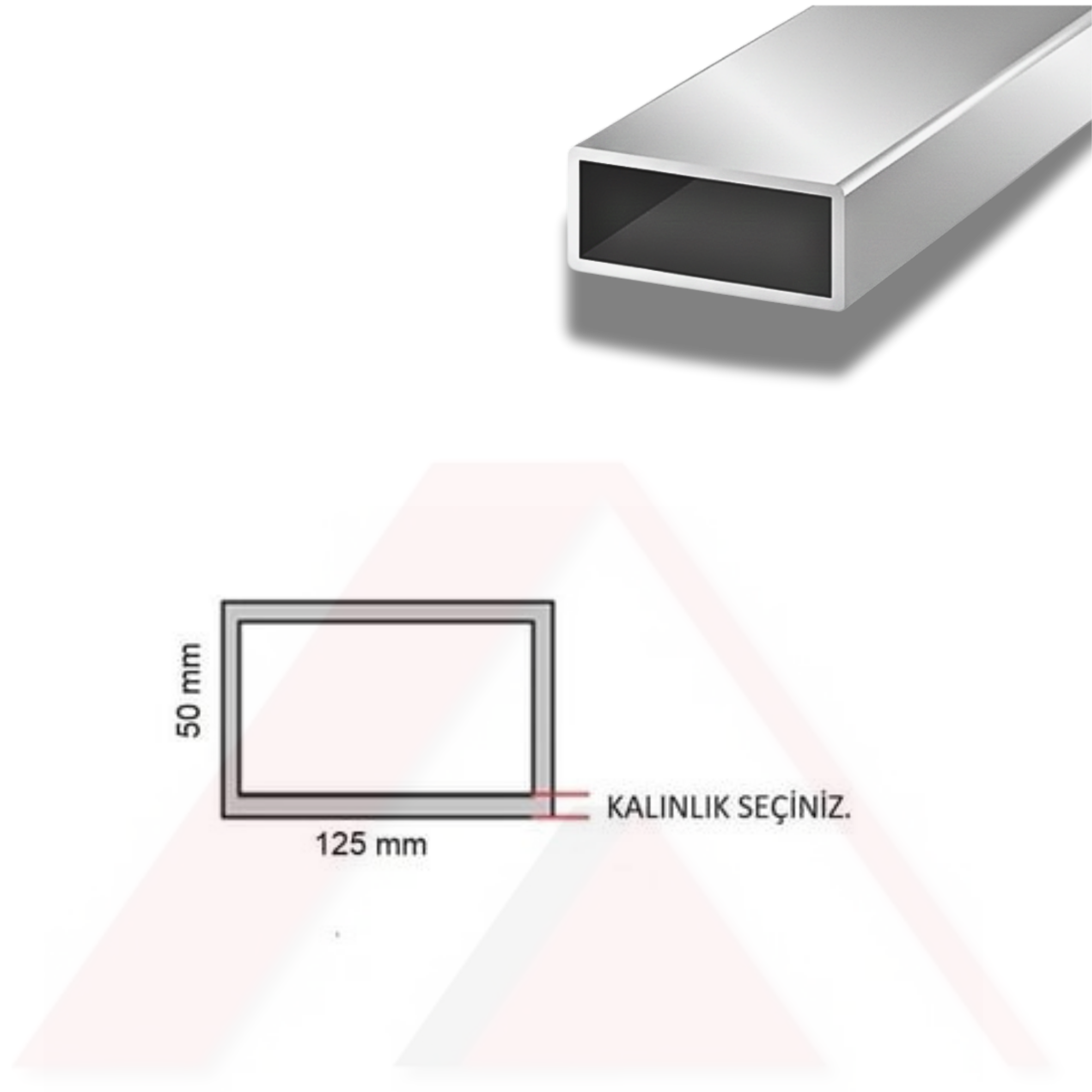 Aluminyum Kutu Profil 125x50