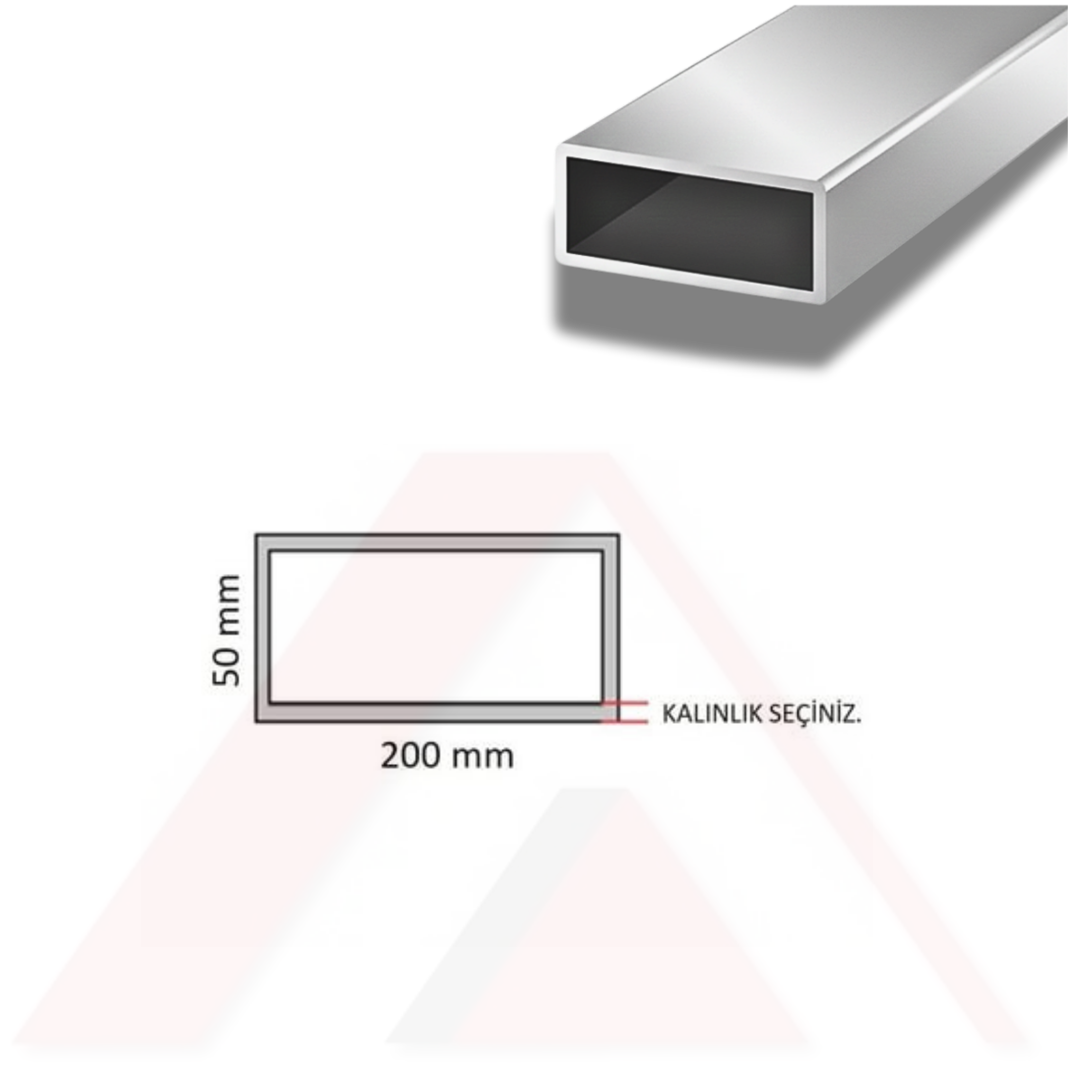 Aluminyum Kutu Profil 200x50