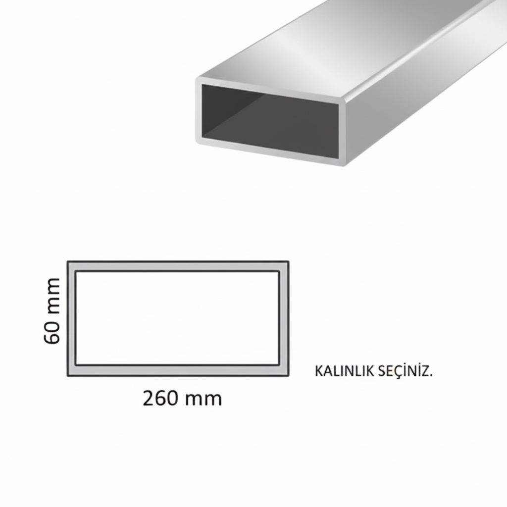Aluminyum Kutu Profil 260x60