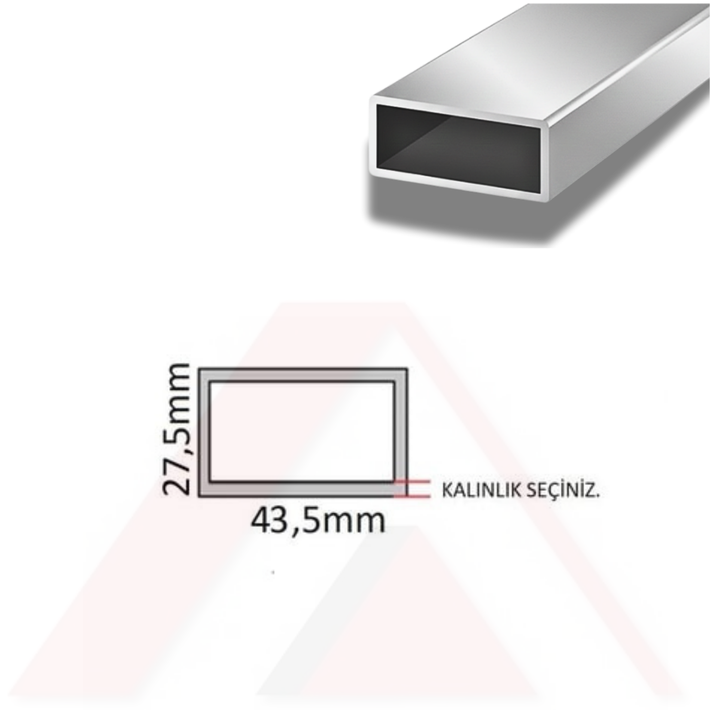 Aluminyum Kutu Profil 43,5x27,5