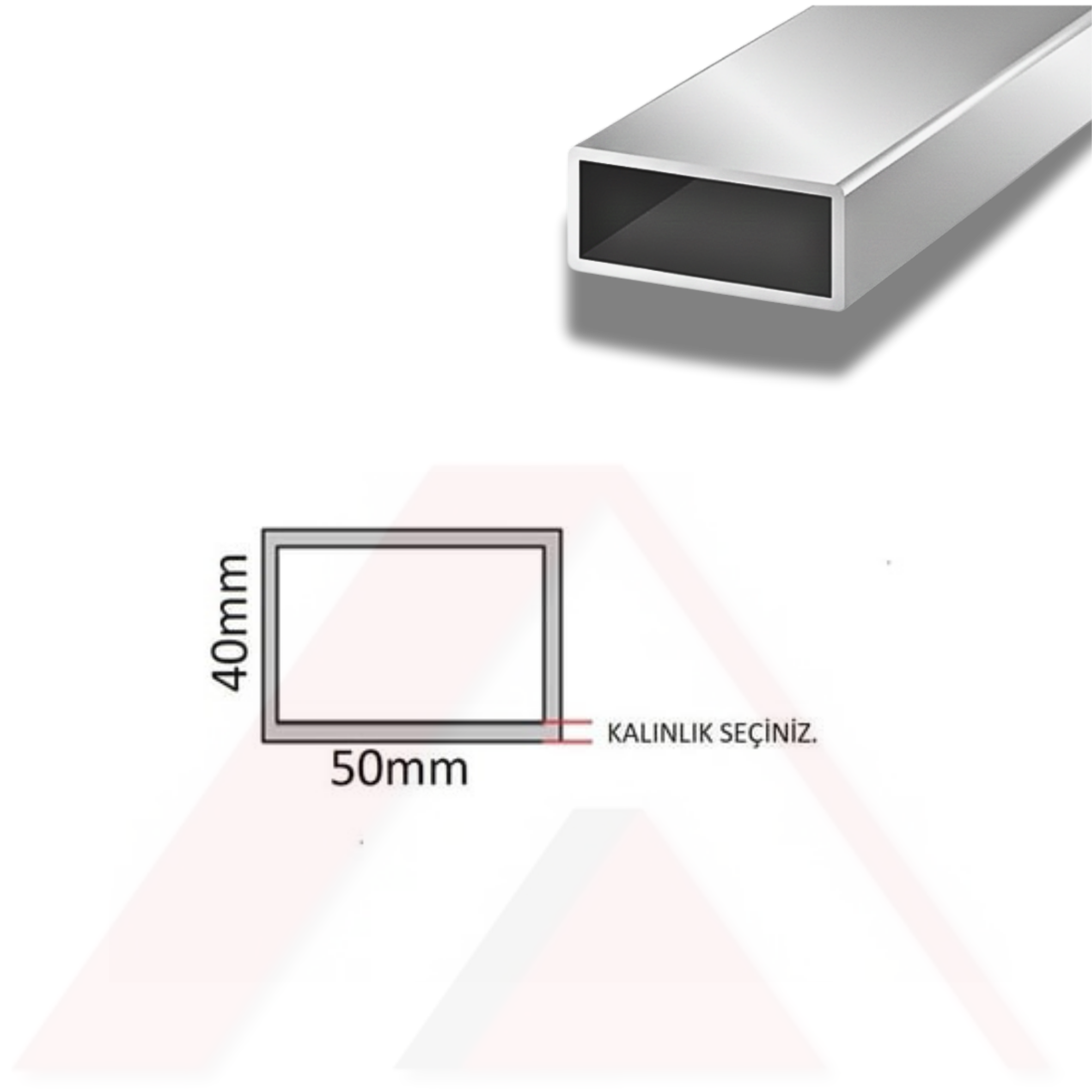 Aluminyum Kutu Profil 50x40