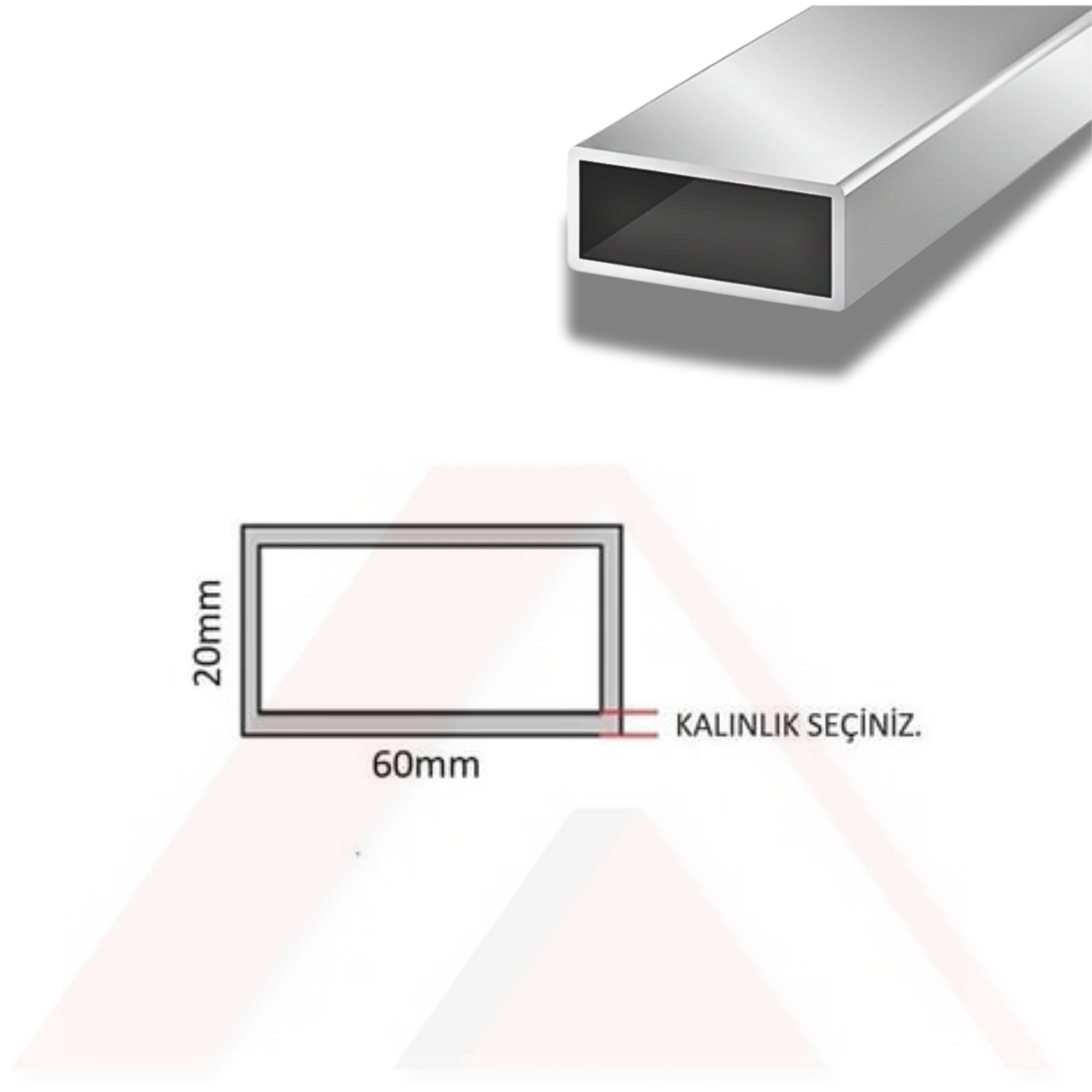 Aluminyum Kutu Profil 60x20