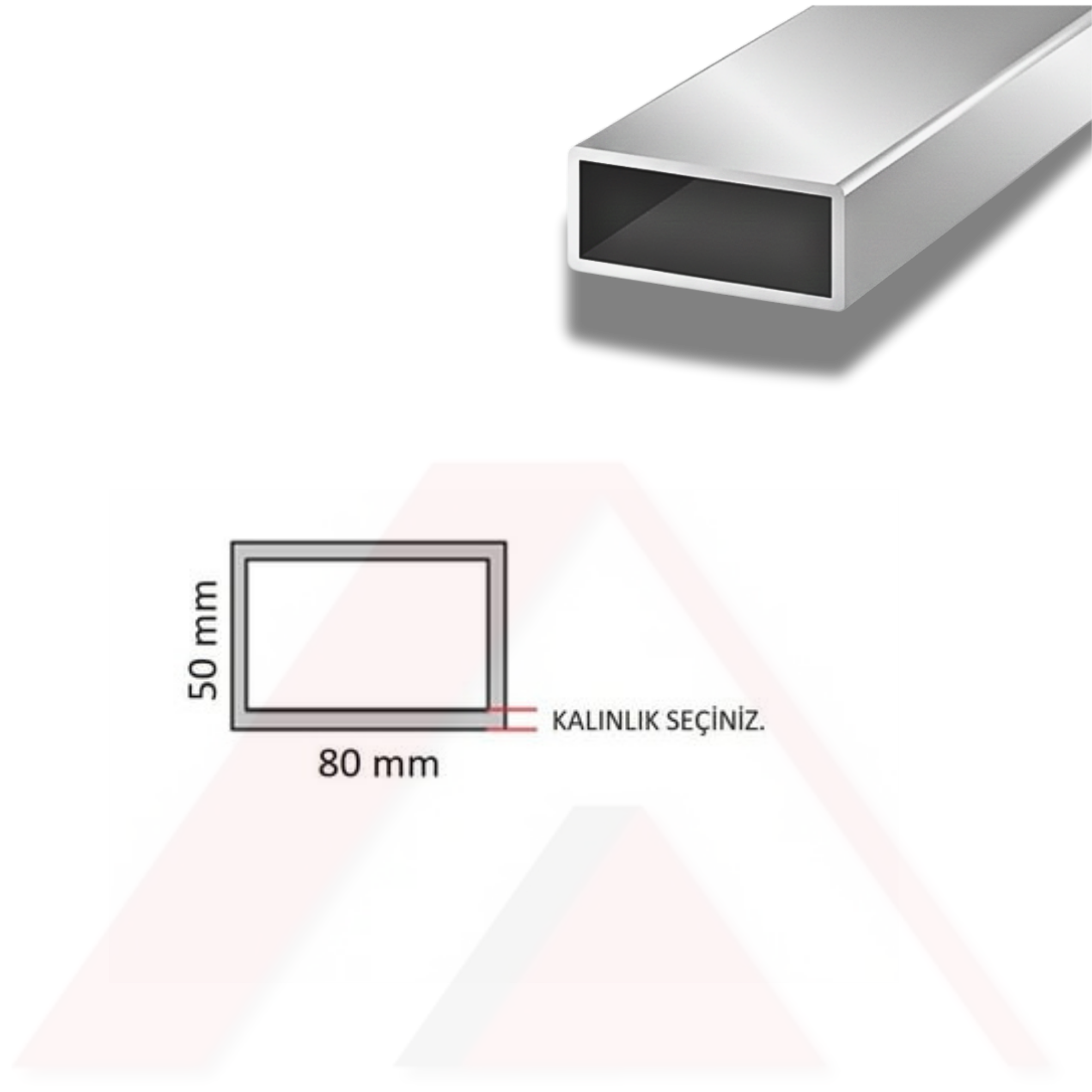 Aluminyum Kutu Profil 80x50