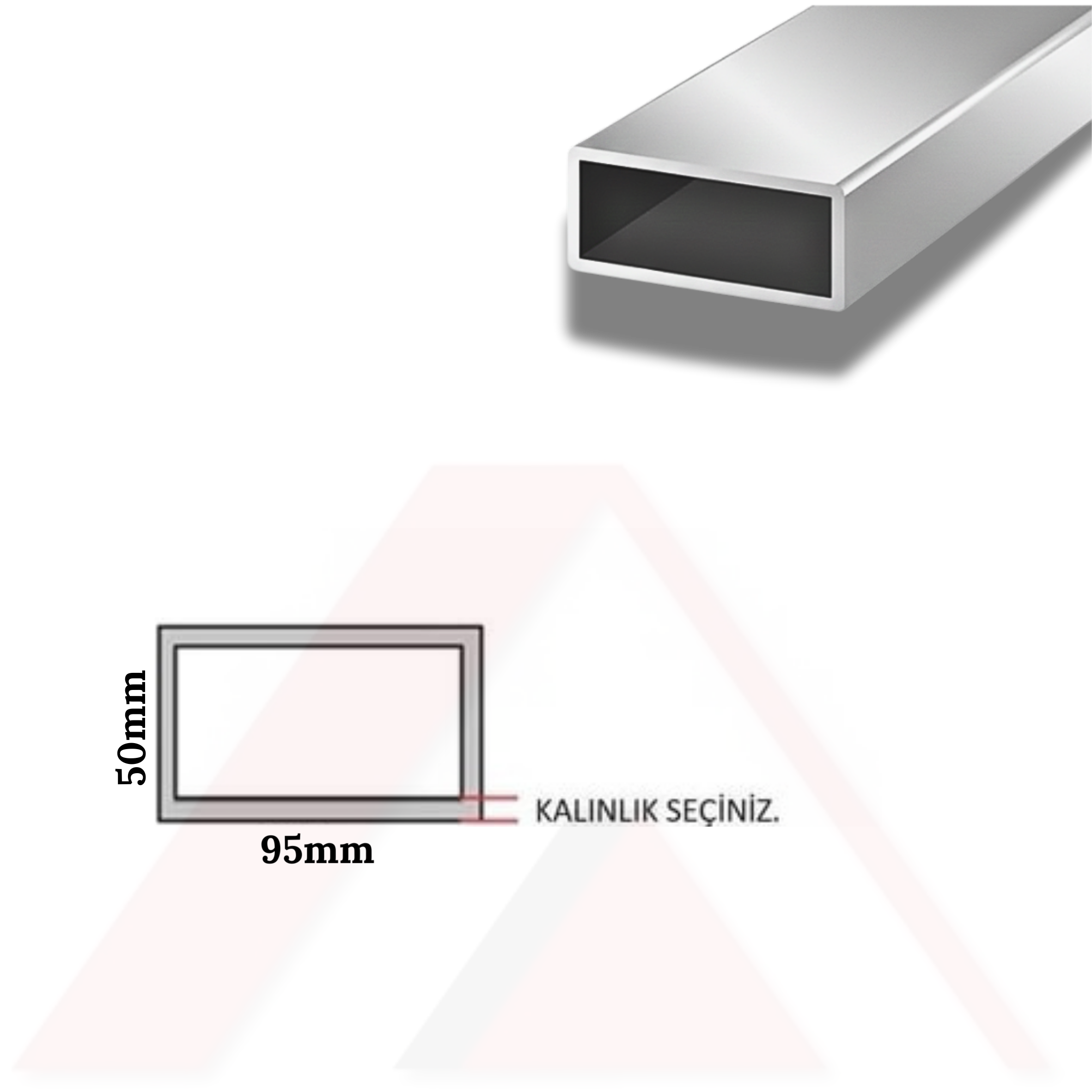 Aluminyum Kutu Profil 95x50