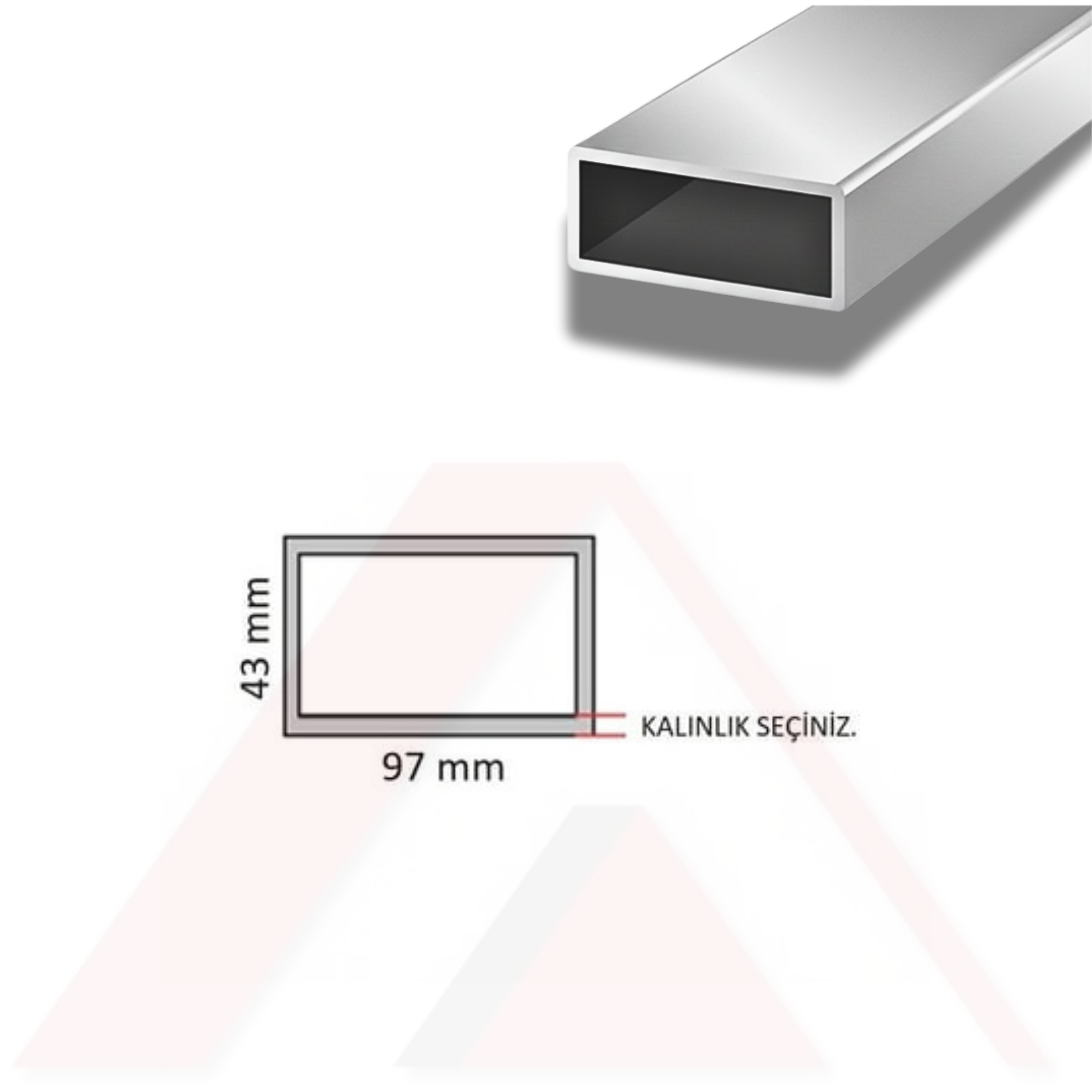 Aluminyum Kutu Profil 97x43