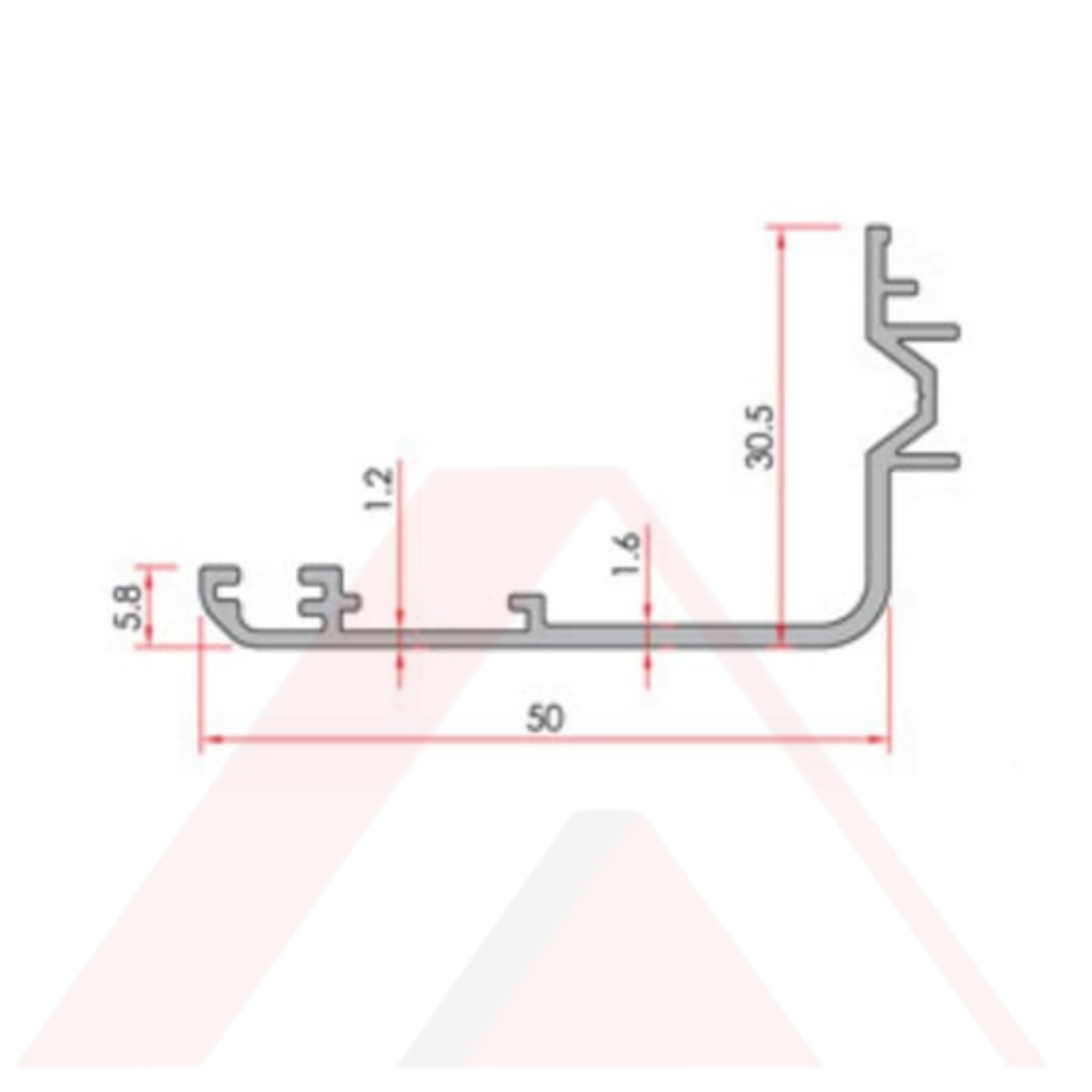 ALUMİNYUM PERVAZ 50X30,5 mm