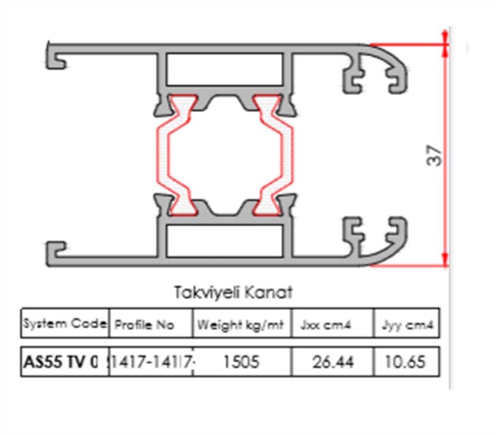 AS55 ALIN KİLİT PROFİLİ 