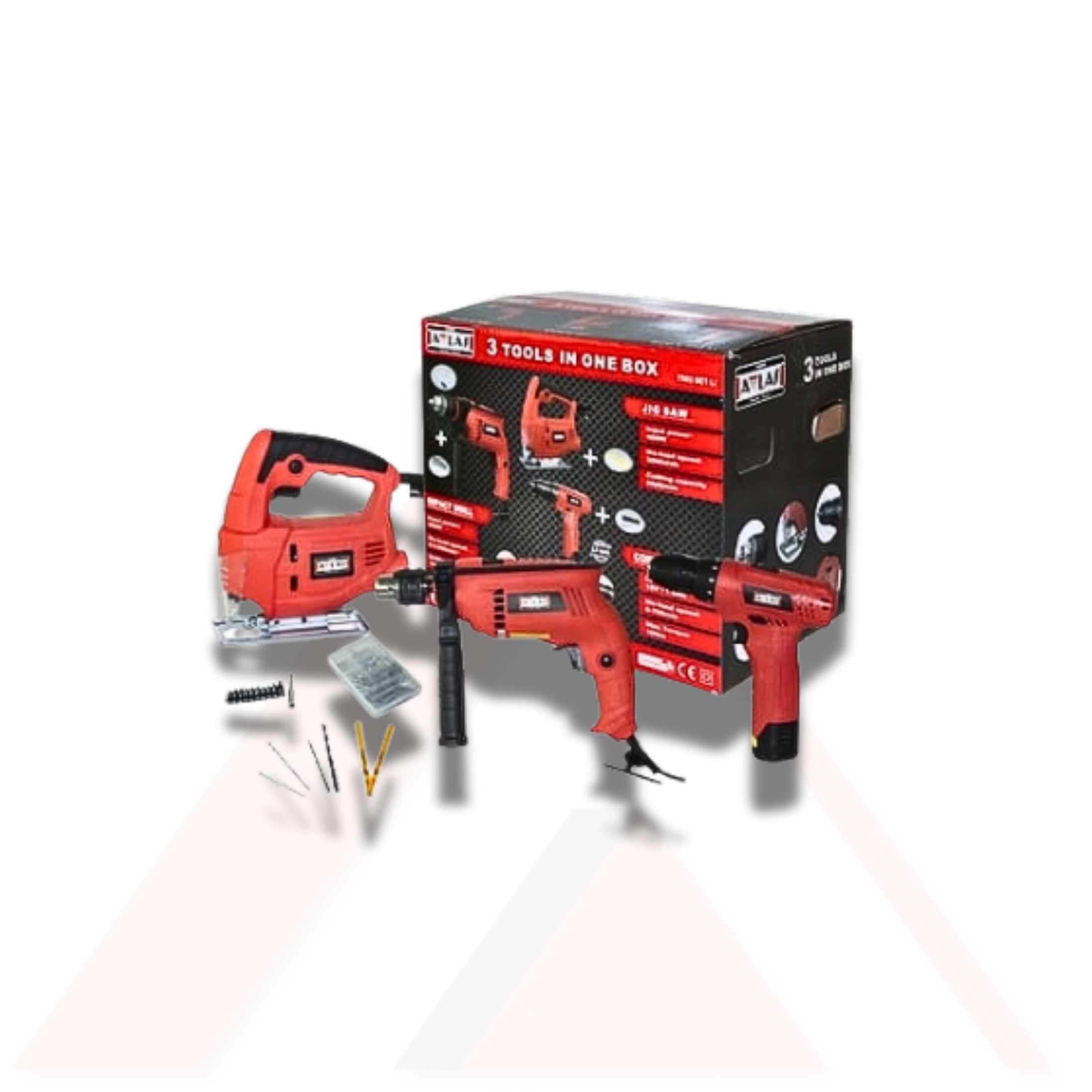 Attlas Eco 3'lü Set Li Trio 500 W Matkap + 400 W Dekupaj + 12 V Li-Ion Vidalama