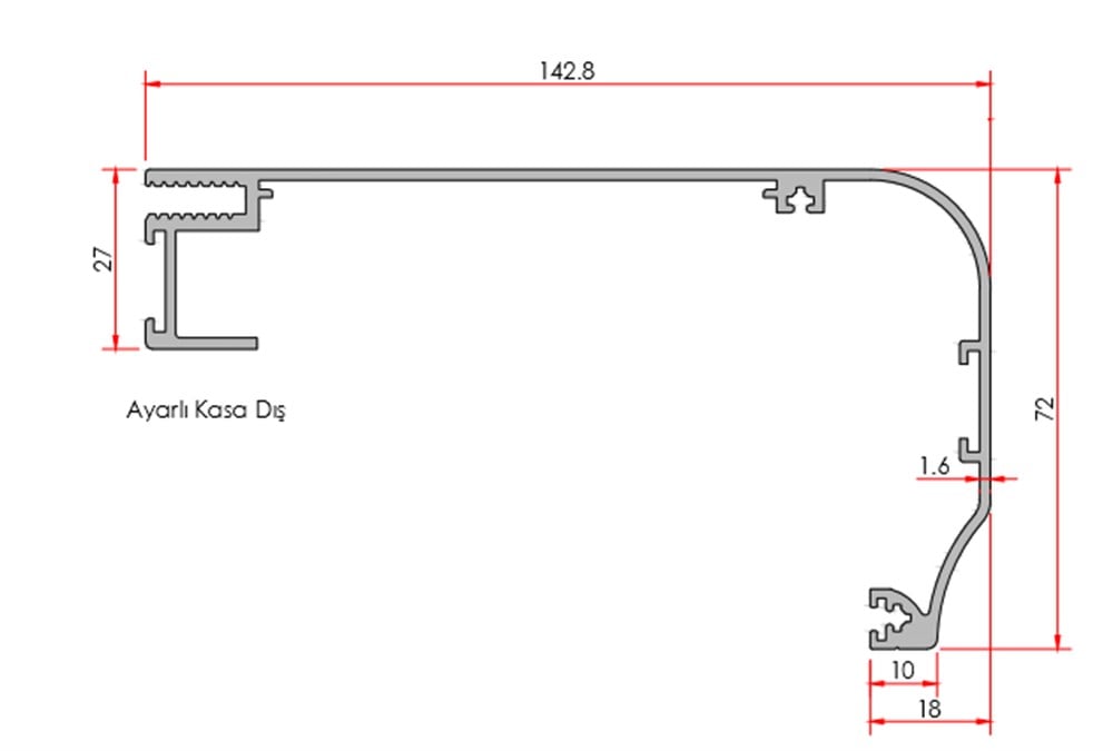 AYARLI KASA DIŞ PROFİLİ  (155-180)