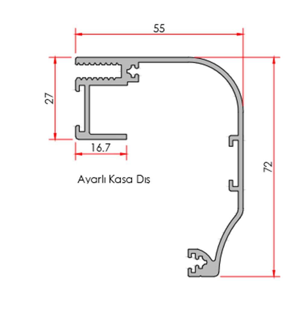 AYARLI KASA DIŞ PROFİLİ  (67-92)