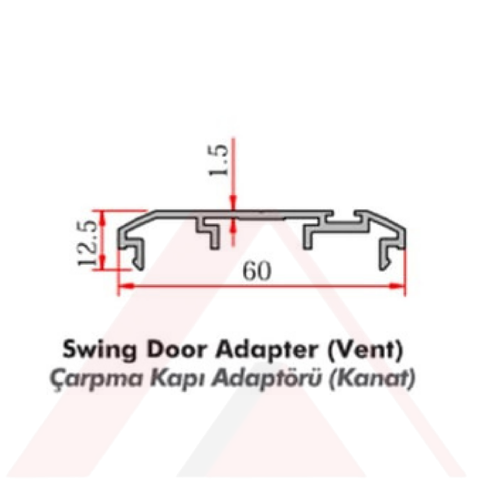 C60 ALUMİNYUM  ÇARPMA KAPI KANAT ADAPTÖR PROFİLİ