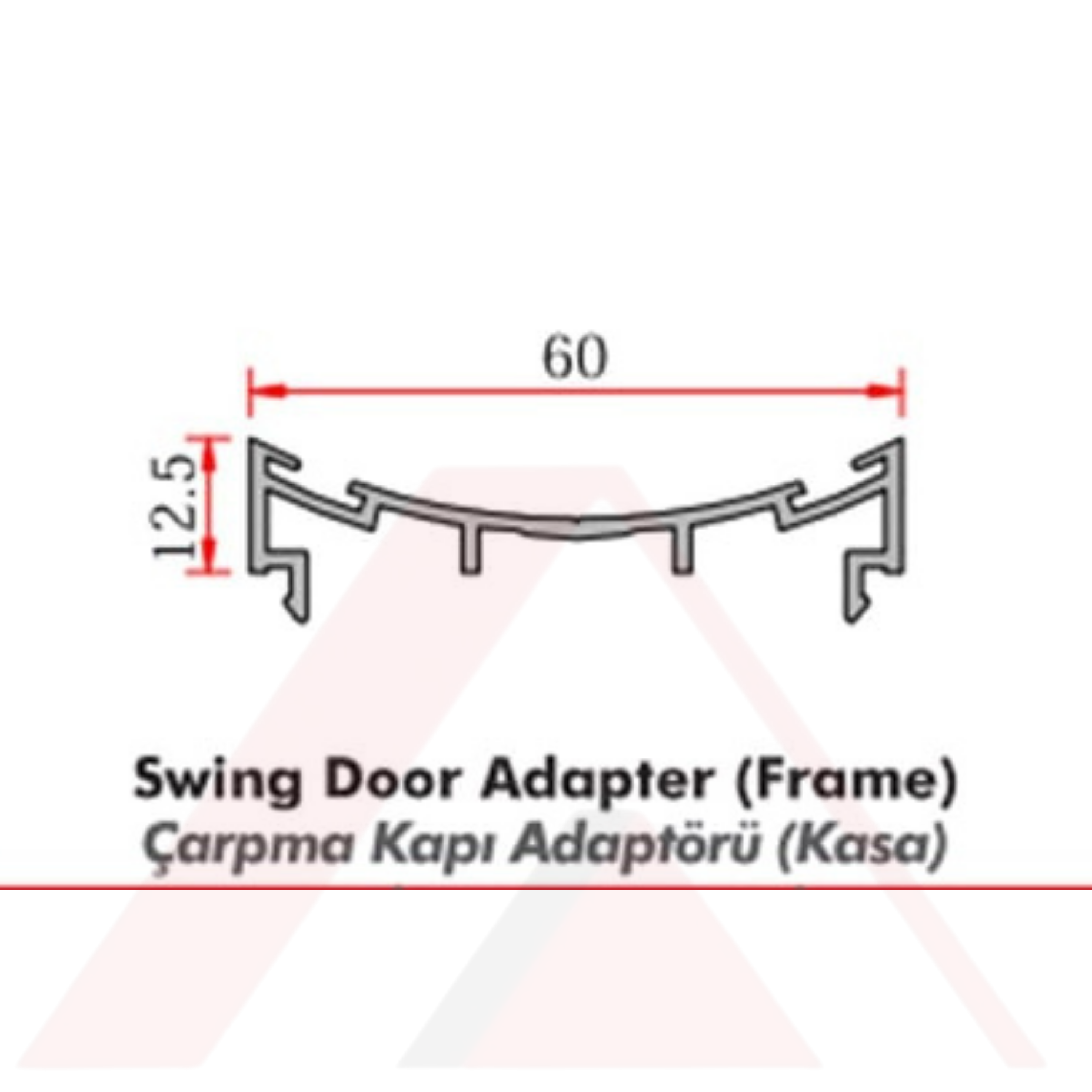 C60 ALUMİNYUM  ÇARPMA KAPI KASA ADAPTÖR PROFİLİ