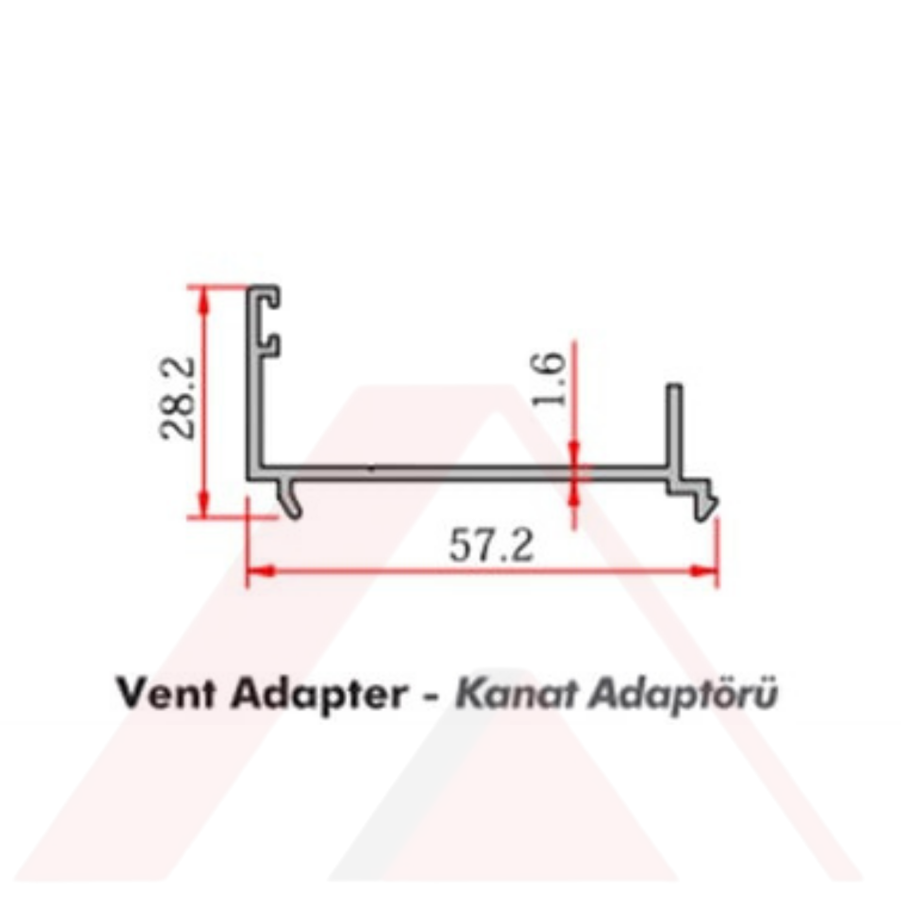 C60 ALUMİNYUM ÇİFT KANAT ADAPTÖRÜ