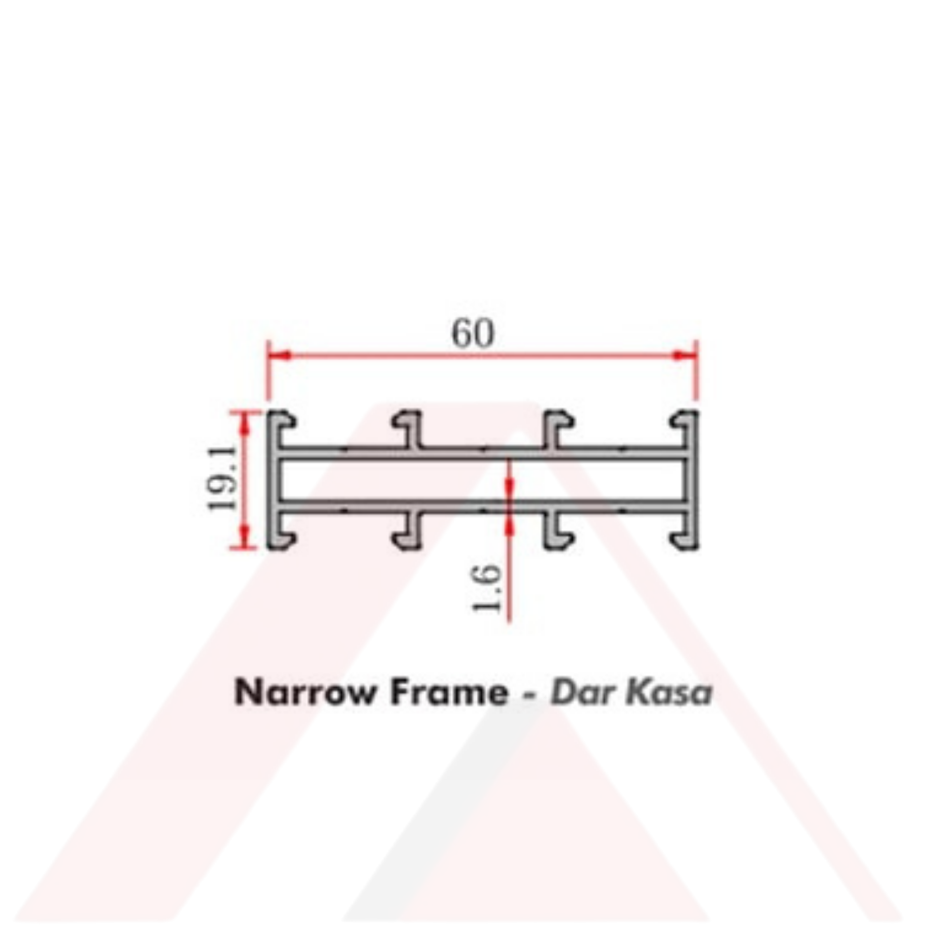 C60 ALUMİNYUM DAR KASA  PROFİLİ