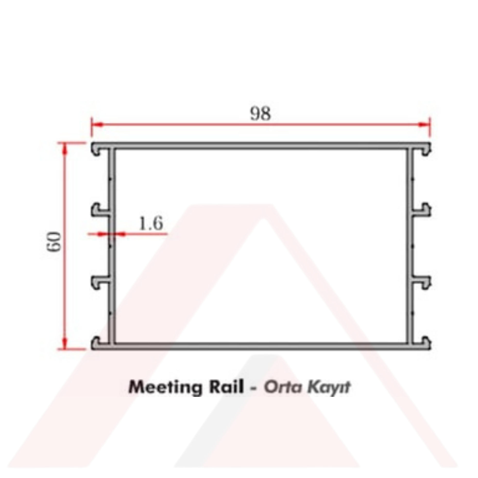 C60 ALUMİNYUM ORTA KAYIT PROFİLİ