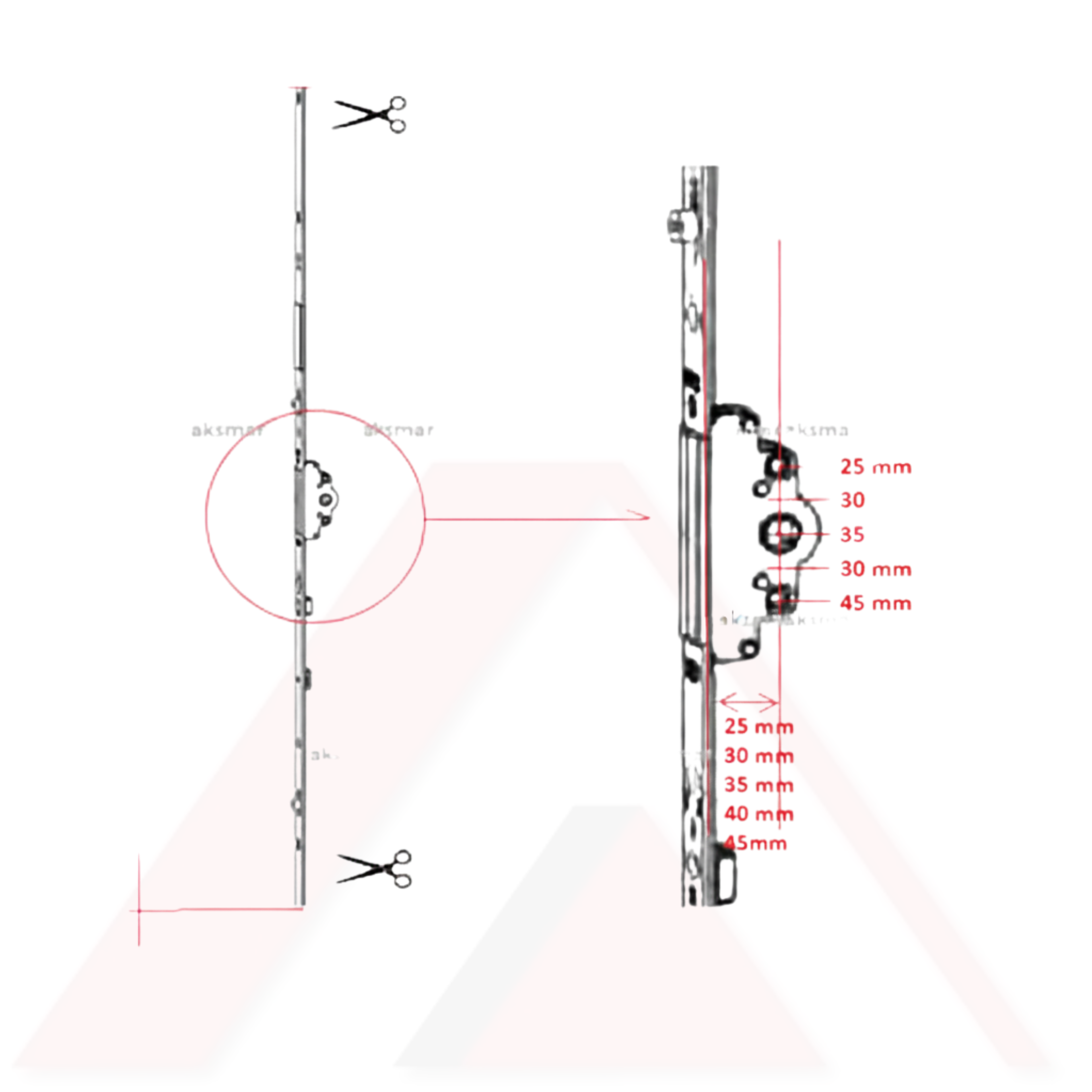 G-U GENİŞ GÖBEKLİ ÇİFT AÇILIM İSPANYOLETİ 1451-1950 mm