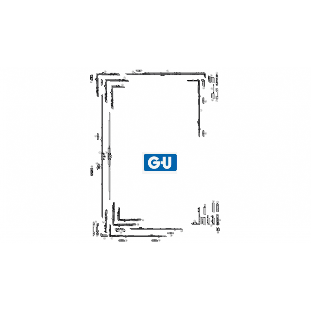 G-U Unijet Çift Açılım Takımı Pvc Doğrama için Alttan Devirme