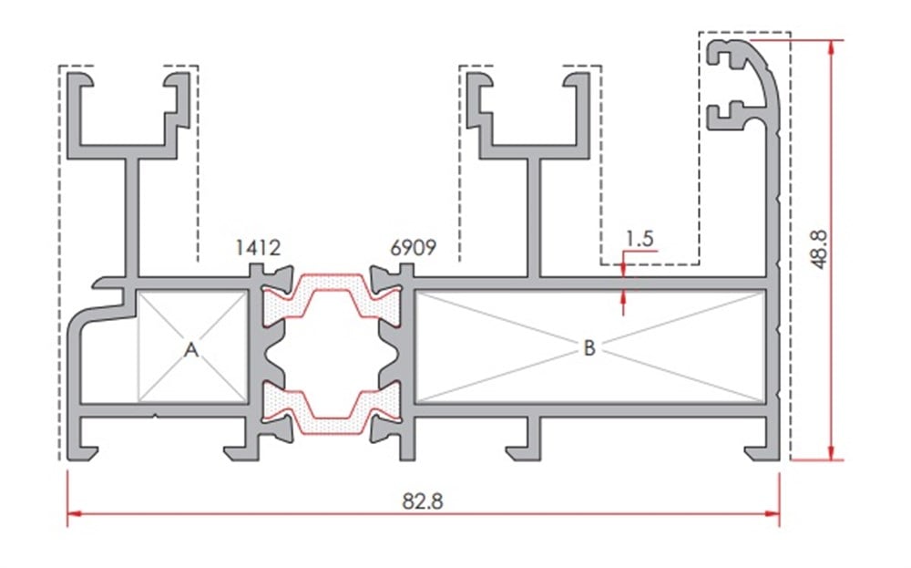 AS82 SÜRME KASA PROFİLİ 2 RAYLI