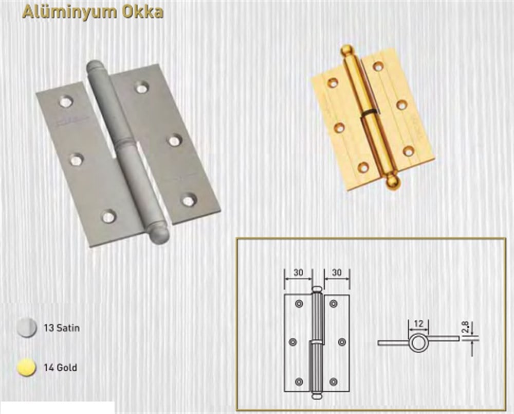 OKKA ALUMİNYUM MENTEŞE 10 cm