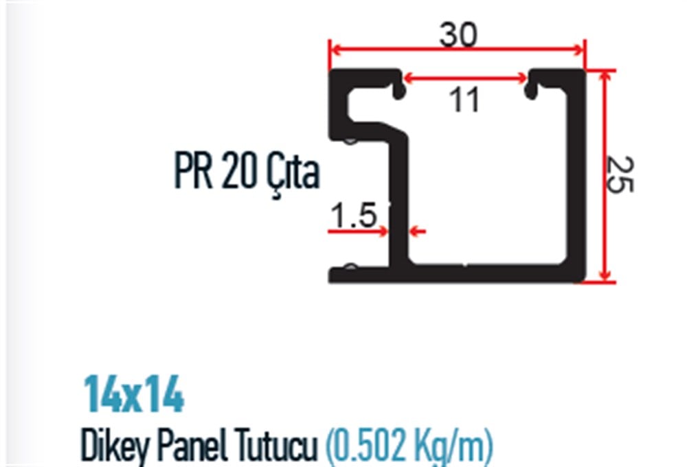 Kare Korkuluk Dikey Panel Tutucu  PR11