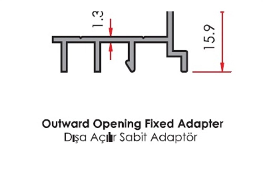 ALUMİNYUM DIŞA AÇILIR ADAPTÖR  55 LİK SERİ YALITIMLI
