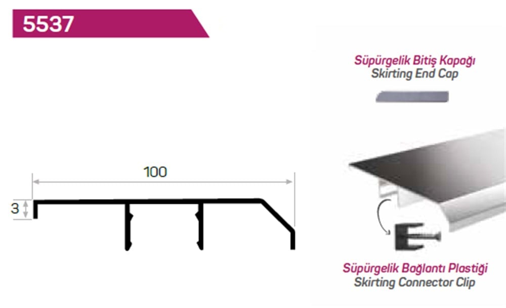 SÜPÜRGELİK PROFİLİ 100 mm 