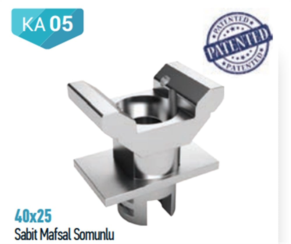 40X25 SABİT MAFSAL SOMUNLU KARE KORKULUK İÇİN 