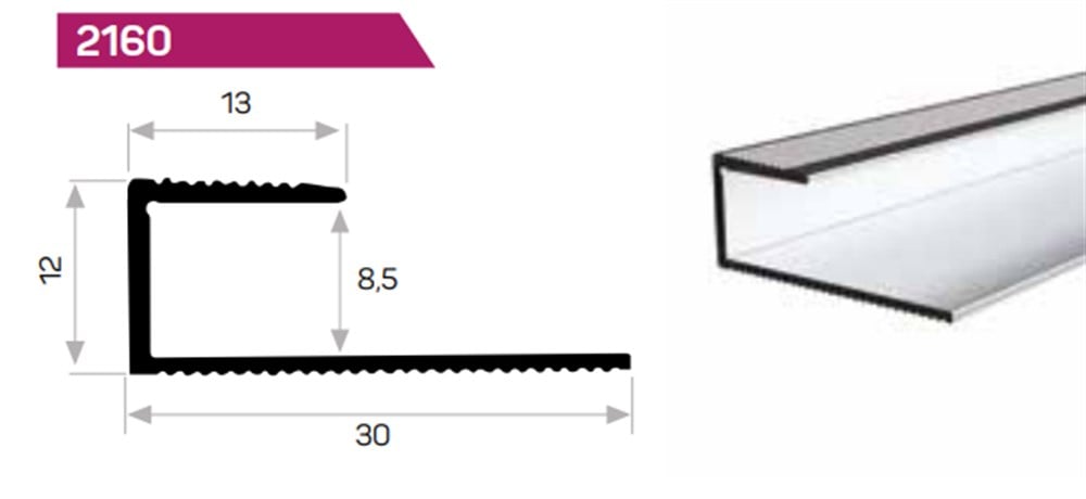 PARKE/FAYANS/HALI BİTİM POFİLİ çizgili 8,5 mm 