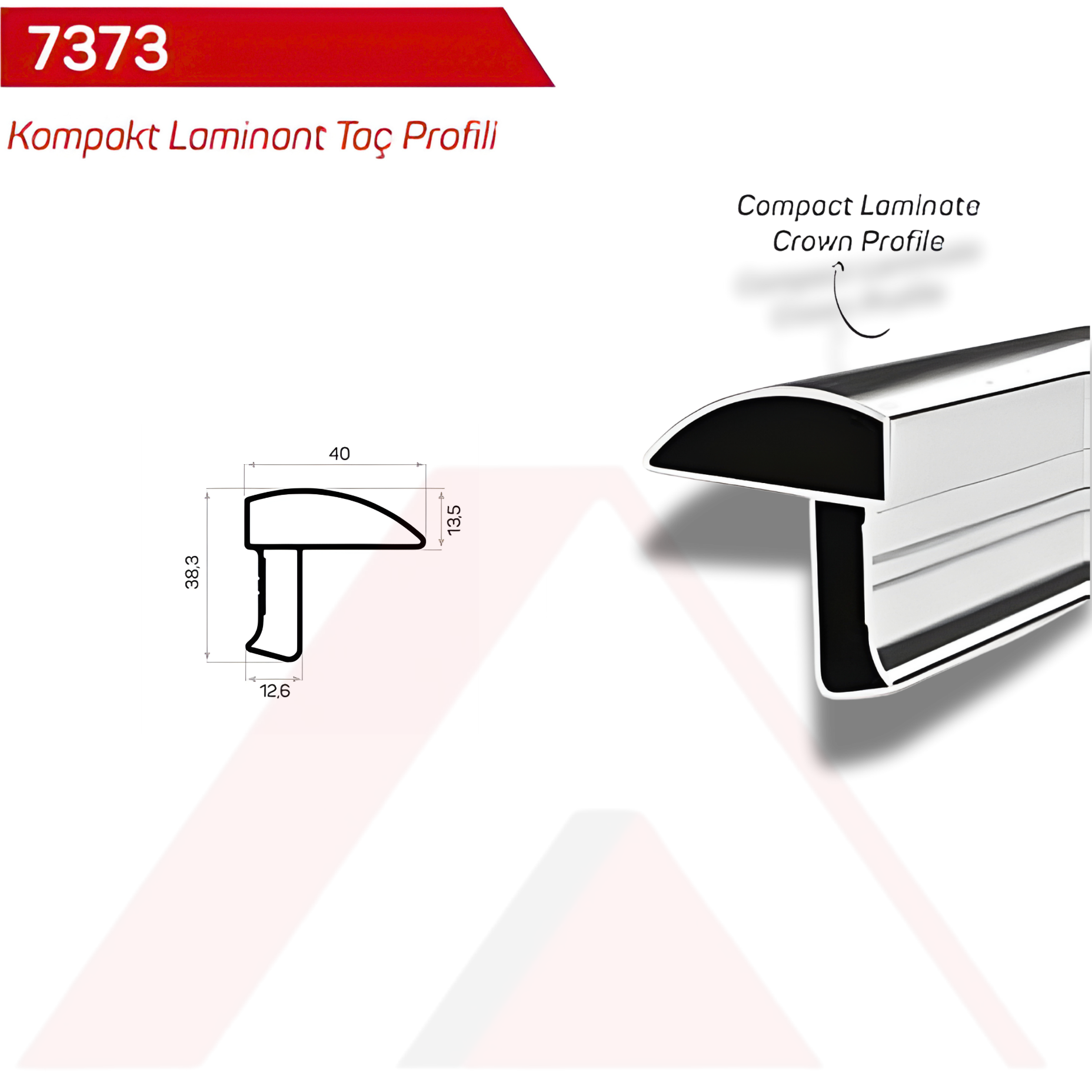 KOMPAK LAMİNAT ALUMİNYUM TAÇ PROFİLİ 