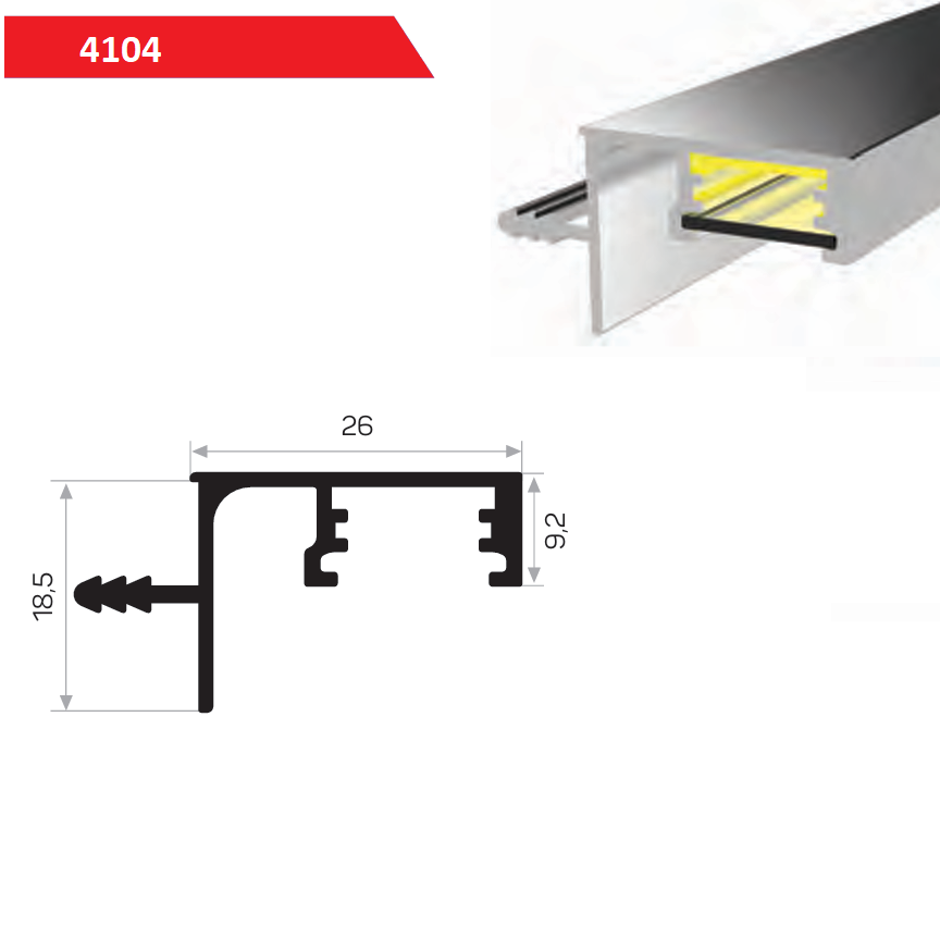 KULP PROFİLİ GİZLİ LED KANALLI