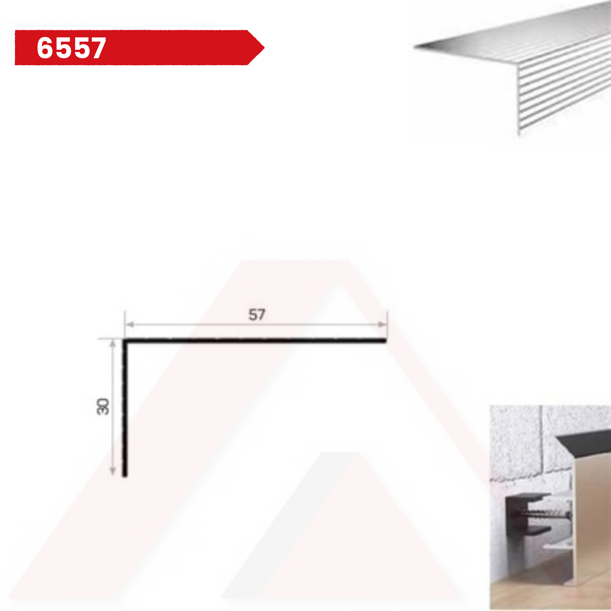 MERDİVEN BASAMAK PROFİLİ ÇİZGİLİ 30x57