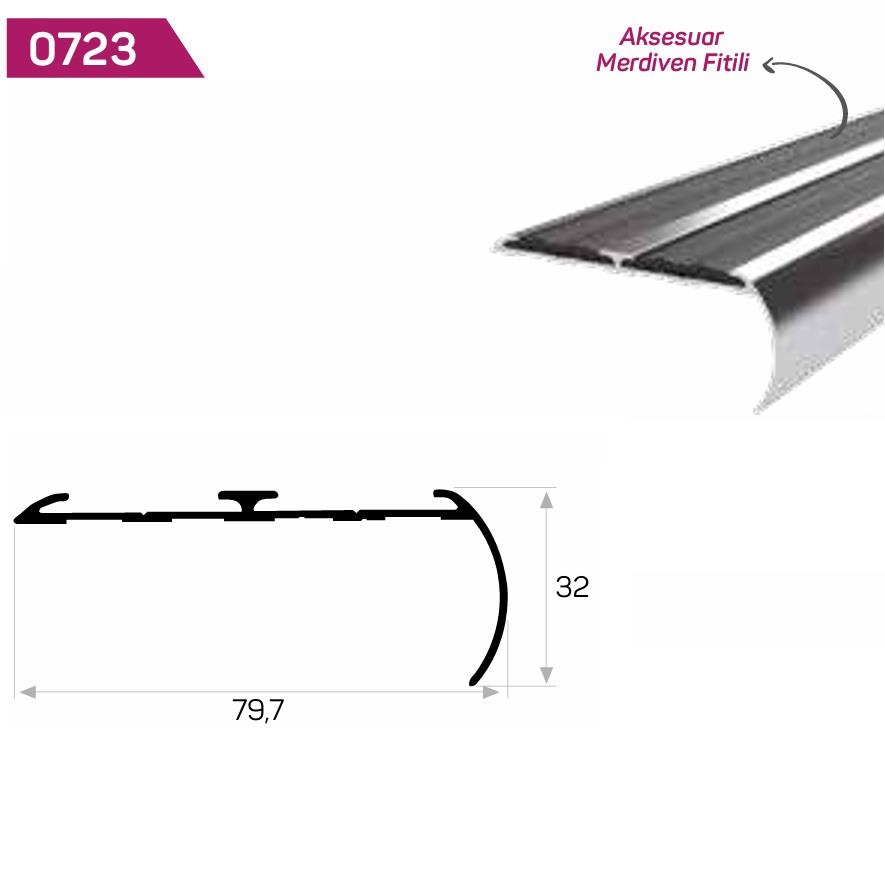 MERDİVEN BASAMAK PROFİLİ KAYMAZ PLASTİK ÇİFT KANALLI