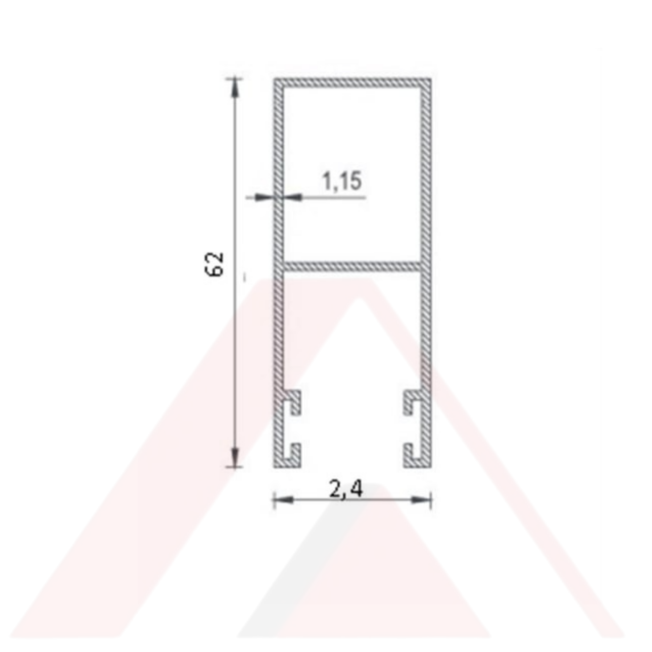 PANJUR DİKME PROFİLİ 62 mm