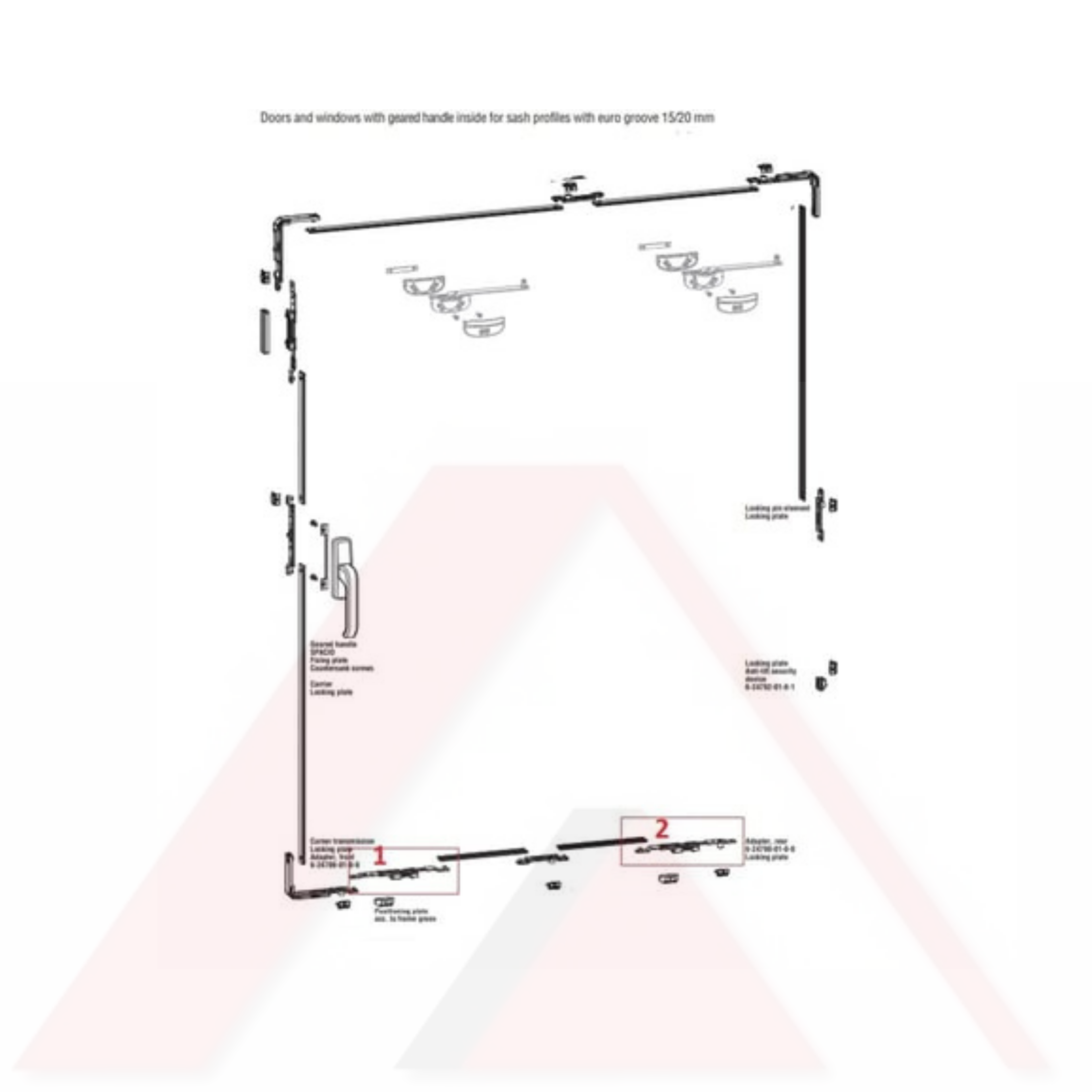 YARI OTOMATİK PARALEL SÜRME YAYLI KİLİT GURUBU ALUMİNYUM İÇİN 