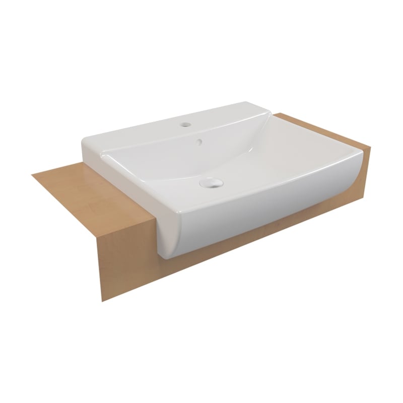 SEREL MİNİMAL YARIM TEZGAH ÜSTÜ LAVABO 50x60 cm