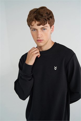 hummel T-Pulse Male Co Regular Crew Neck Siyah Erkek Sweatshirt 922442-2001