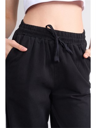 Volumex Beli Lastikli Boru Paça Gabardin Kadın Pantolon