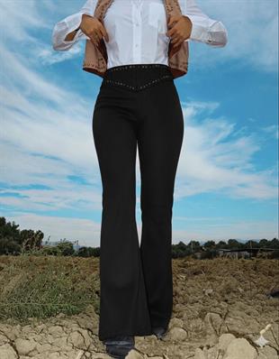 VOLUMEX Zımba Detaylı Suet Pantolon