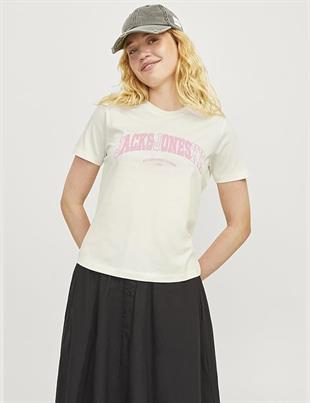JJXX Jxava Reg Ss Tee Jrs Ekru Kadın Kısa Kol T-Shirt