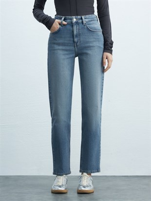 Ltb New Wanda VIRELIA Düz Paça Rahat Kesim Mid Indigo Jean Pantolon