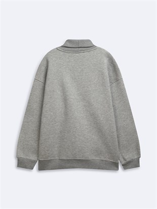 LTB BECODO Boğazlı Yaka Gri Sweatshirt