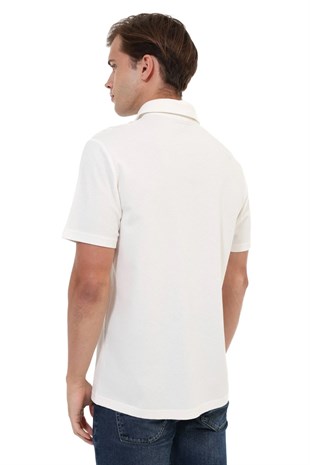 Kinetix MB LEGATO 12BS501 6FX Ekru Erkek Polo Yaka Kısa Kol T-Shirt