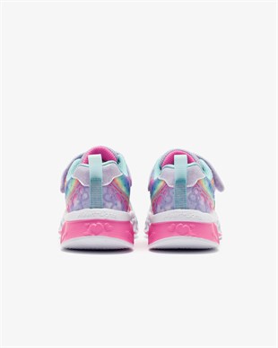 Skechers Flutter Heart Lights Groovy Swirl 303253L LVAQ Büyük Kız Çocuk Mor Işıklı Spor Ayakkabı