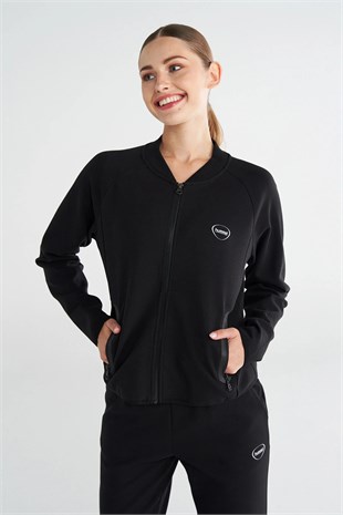 Hummel Tech Zıp Siyah Kadın Sweatshirt