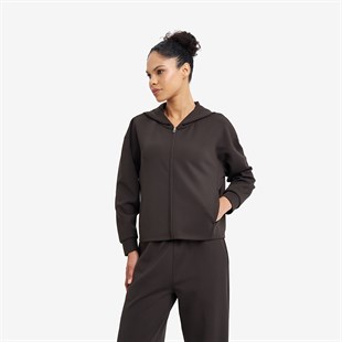 Lescon Kadın Fermuarlı Kapüşonlu Sweatshirt 26N-2105