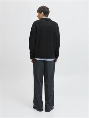Jack & Jones JJSOHO OLLIE KNIT SPLIT NECK LN Yakalı Kazak