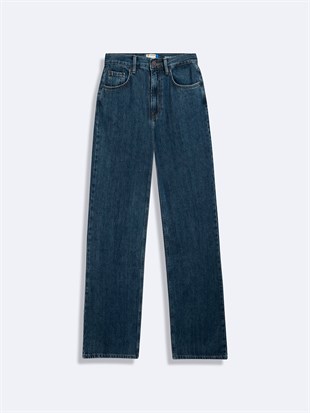 Ltb Vıonne H LOWENA Geniş Paça Yüksek Bel Mid Indigo Jean Pantolon