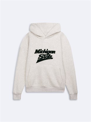 Ltb MERASA Regular Fit Baskı Detaylı Kapüşonlu Bej Sweatshırt