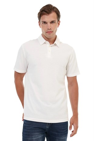Kinetix MB LEGATO 12BS501 6FX Ekru Erkek Polo Yaka Kısa Kol T-Shirt