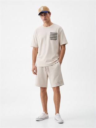 Ltb FOZOFO Cep Detaylı Relaxed Fit Beyaz T-shırt